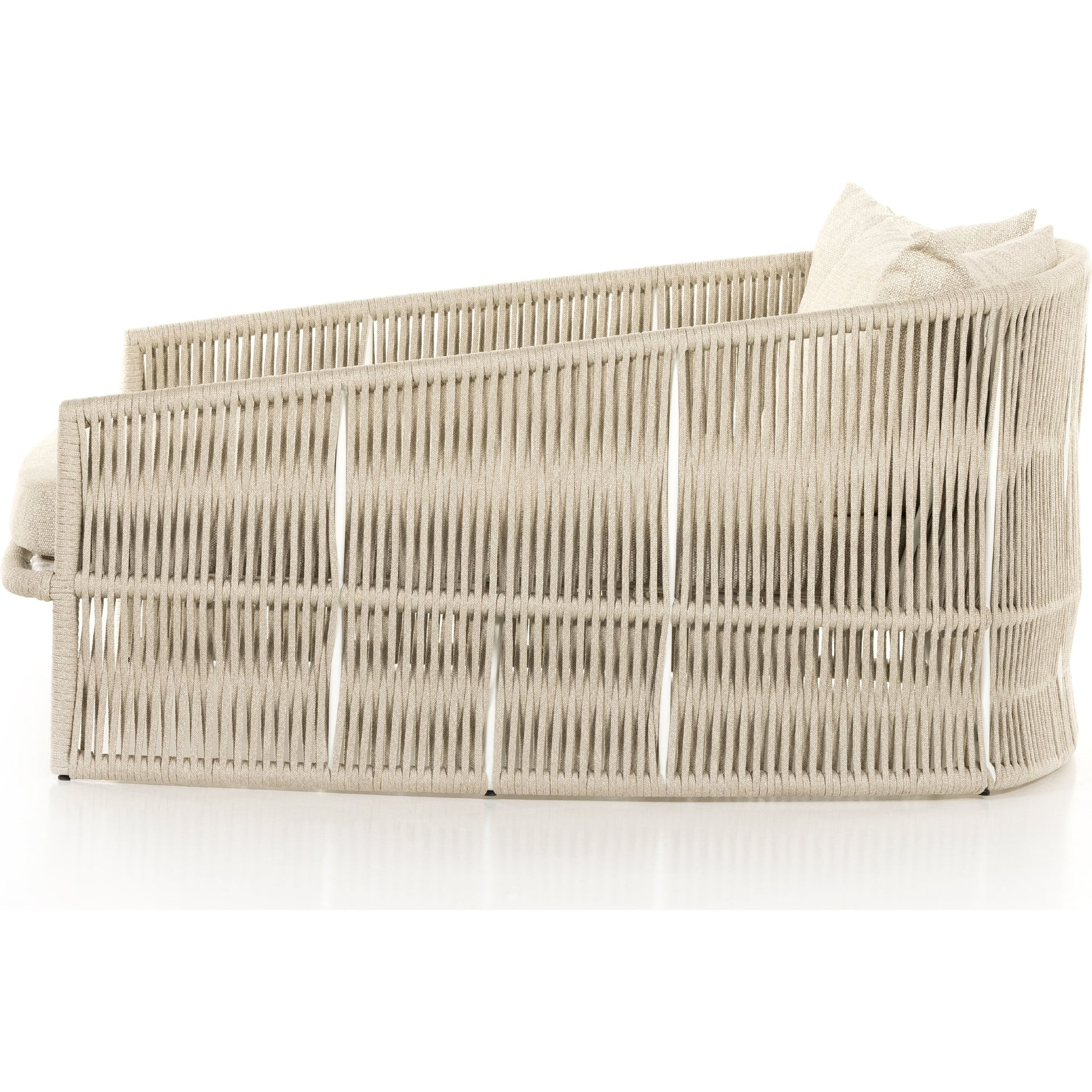 Porto Outdoor Daybed by Four Hands. Made from 100% olefin, aluminum, 100% polypropylene in a coastal style.