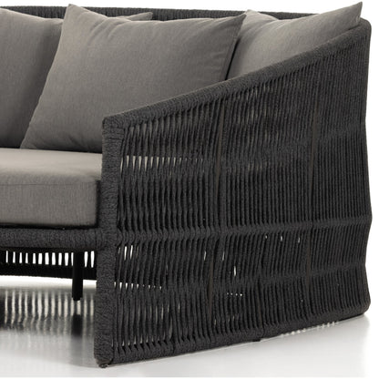 Porto Outdoor Daybed by Four Hands. Made from 100% olefin, aluminum, 100% polypropylene in a coastal style.