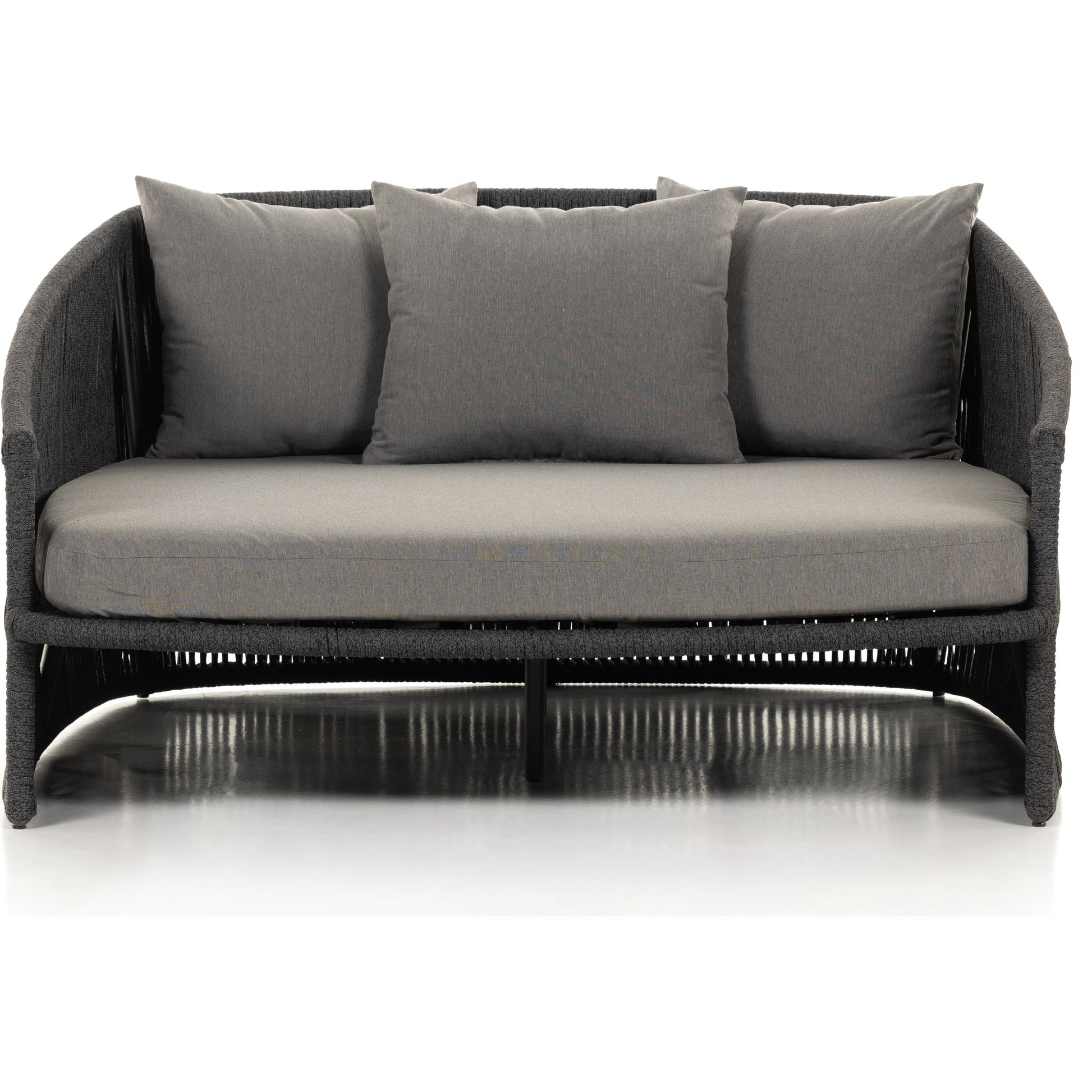 Porto Outdoor Daybed by Four Hands. Made from 100% olefin, aluminum, 100% polypropylene in a coastal style.