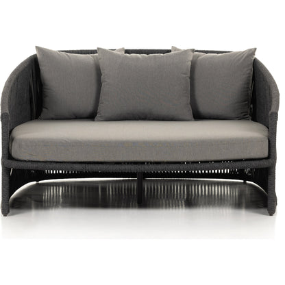 Porto Outdoor Daybed by Four Hands. Made from 100% olefin, aluminum, 100% polypropylene in a coastal style.