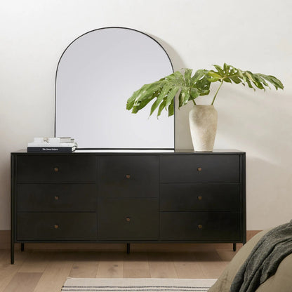 Soto 8 Drawer Dresser by Four Hands in black, weathered bronze and black. Made from iron in a modern style.