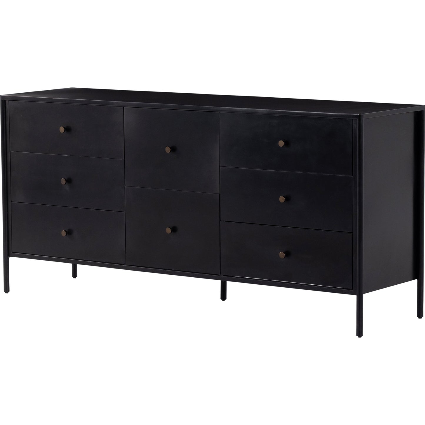 001 SI-1798787 | Primary Silo | Soto 8 Drawer Dresser by Four Hands in black, weathered bronze and black. Made from iron in a modern style.