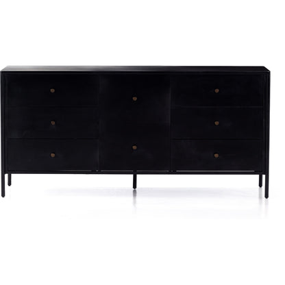 Soto 8 Drawer Dresser by Four Hands in black, weathered bronze and black. Made from iron in a modern style.