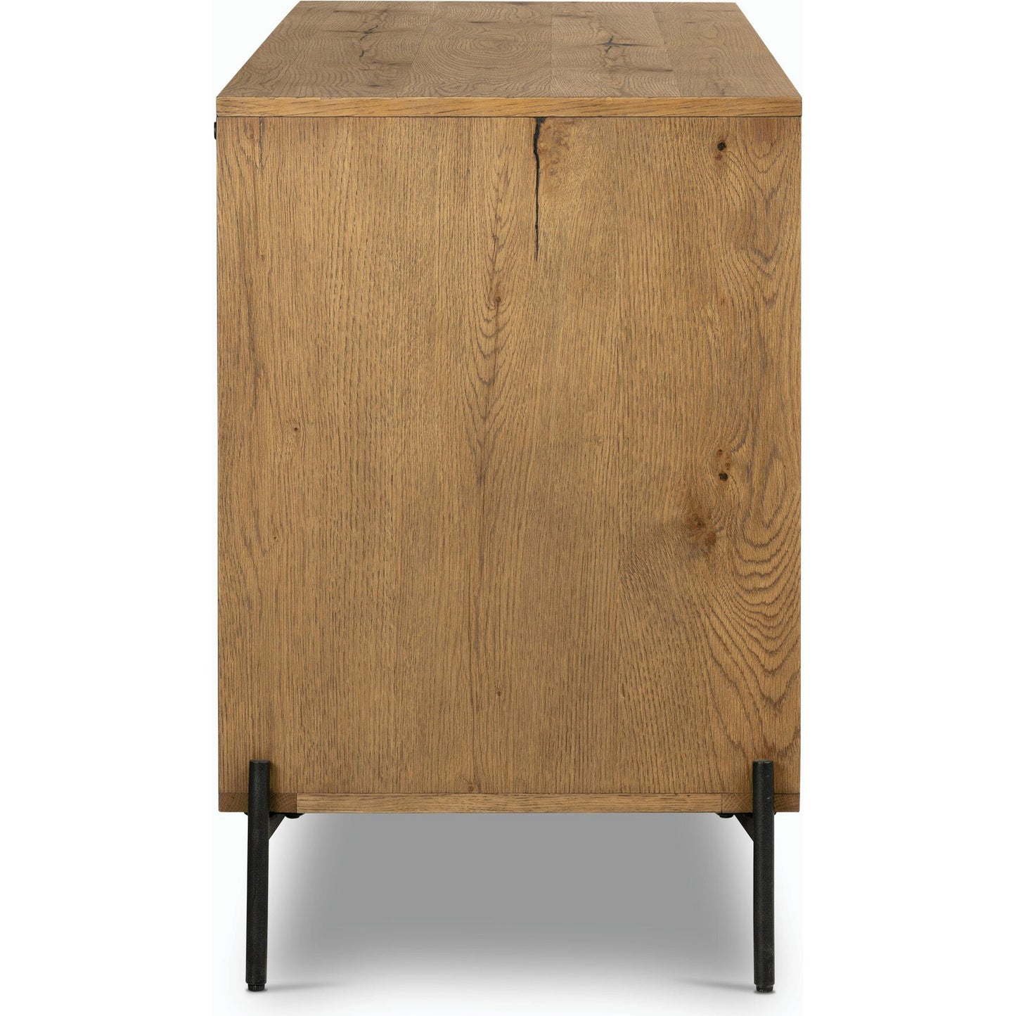 016 SI-1902696 | Additional Silo | Eaton Sideboard by Four Hands in amber oak resin, dark gunmetal and amber oak. Made from thick oak veneer, iron in a modern style.