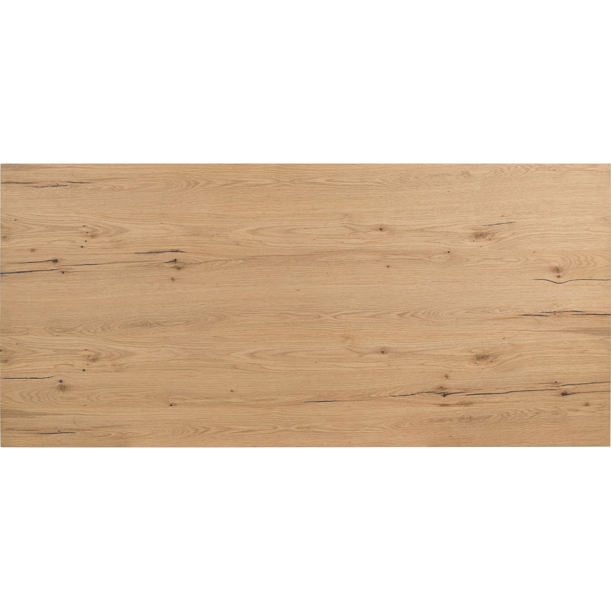 Eaton Dining Table by Four Hands in amber oak resin. Made from thick oak veneer, solid oak in a cottage & farmhouse style.