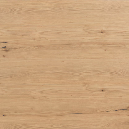 Eaton Dining Table by Four Hands in amber oak resin. Made from thick oak veneer, solid oak in a cottage & farmhouse style.