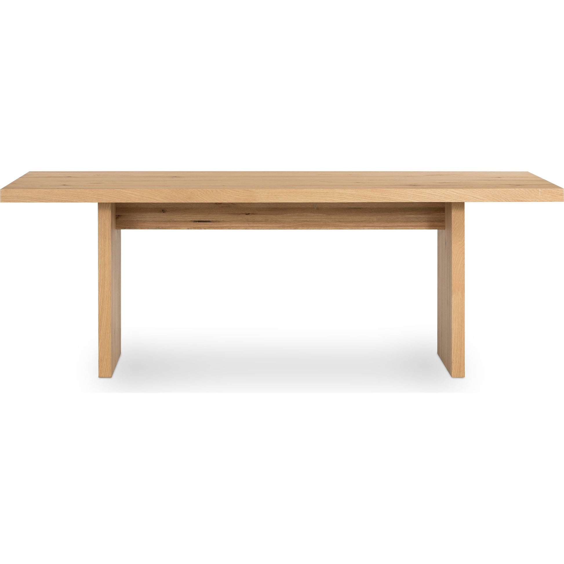 Eaton Dining Table by Four Hands in amber oak resin. Made from thick oak veneer, solid oak in a cottage & farmhouse style.