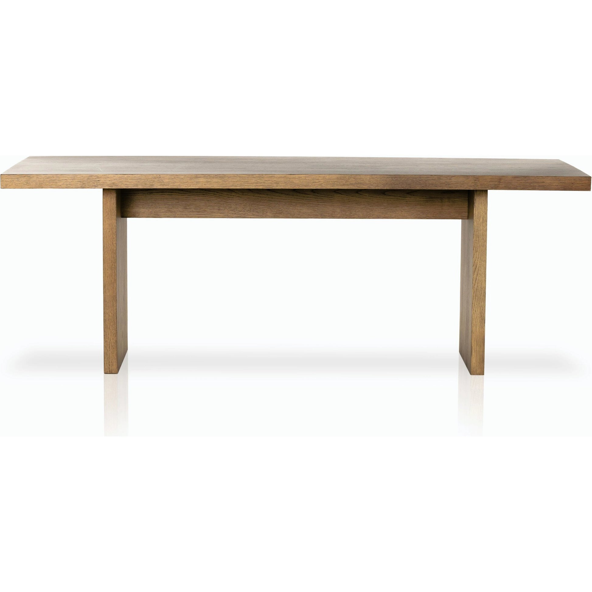 Eaton Dining Table by Four Hands in amber oak resin. Made from thick oak veneer, solid oak in a cottage & farmhouse style.