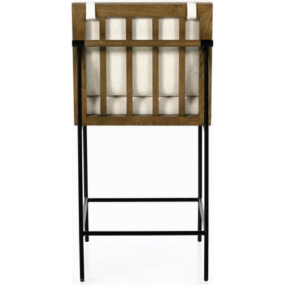 Crete Counter Stool by Four Hands in amber oak, midnight iron. Made from unique in a modern style.