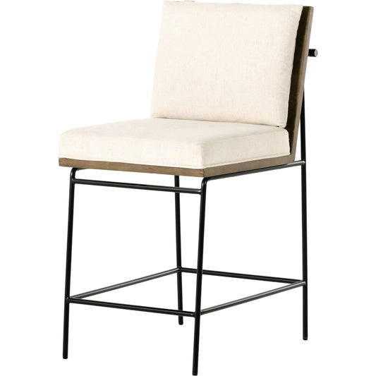 Crete Counter Stool by Four Hands in amber oak, midnight iron. Made from unique in a modern style.
