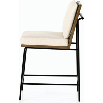 Crete Counter Stool by Four Hands in amber oak, midnight iron. Made from unique in a modern style.
