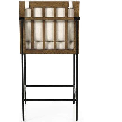 Crete Counter Stool by Four Hands in amber oak, midnight iron. Made from unique in a modern style.