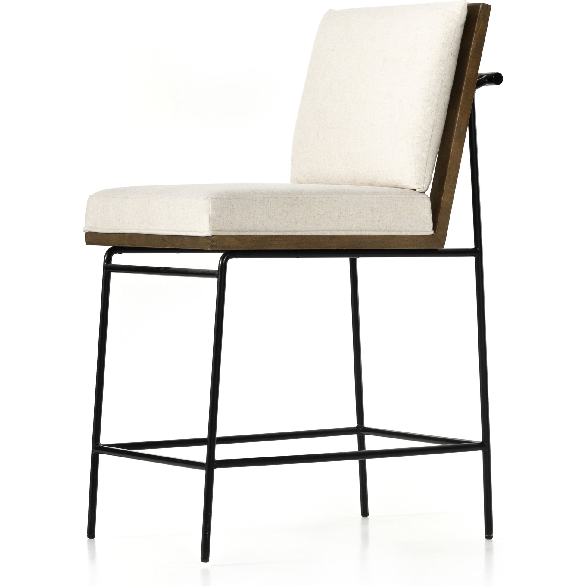 Crete Counter Stool by Four Hands in amber oak, midnight iron. Made from unique in a modern style.