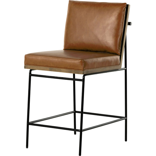 Crete Counter Stool by Four Hands in amber oak, midnight iron. Made from unique in a modern style.