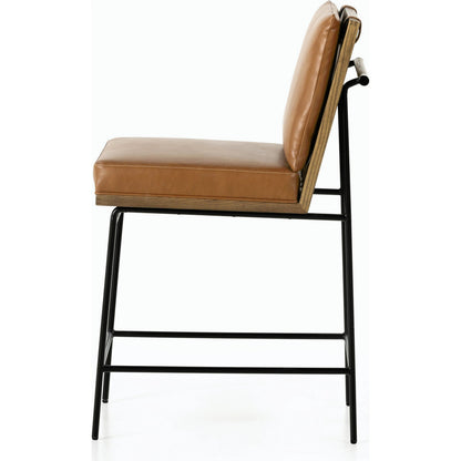Crete Counter Stool by Four Hands in amber oak, midnight iron. Made from unique in a modern style.