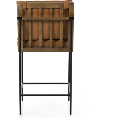 Crete Counter Stool by Four Hands in amber oak, midnight iron. Made from unique in a modern style.