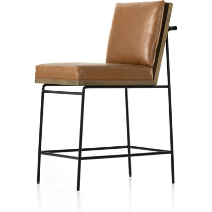 Crete Counter Stool by Four Hands in amber oak, midnight iron. Made from unique in a modern style.