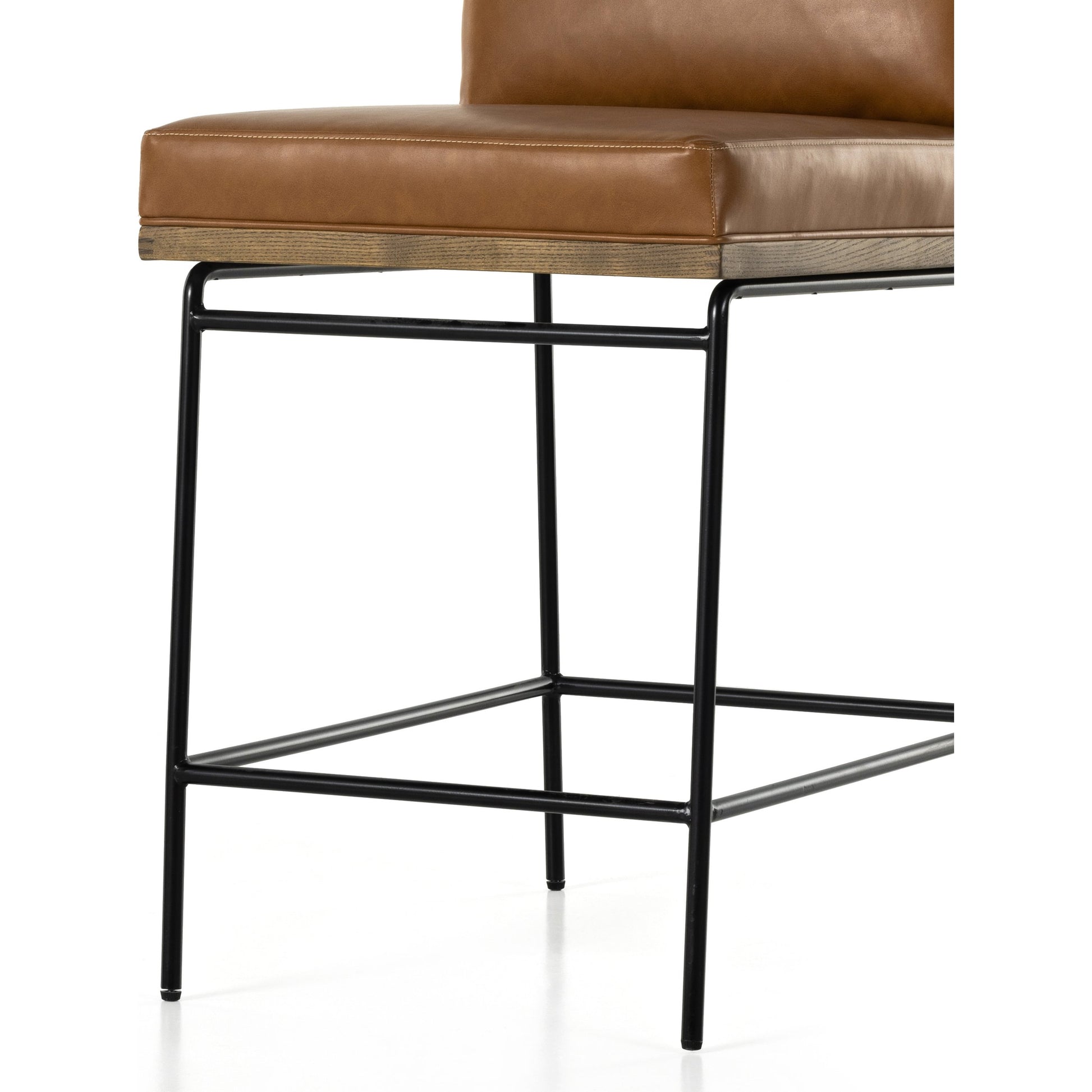 Crete Counter Stool by Four Hands in amber oak, midnight iron. Made from unique in a modern style.