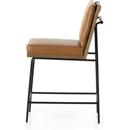 Crete Counter Stool by Four Hands in amber oak, midnight iron. Made from unique in a modern style.