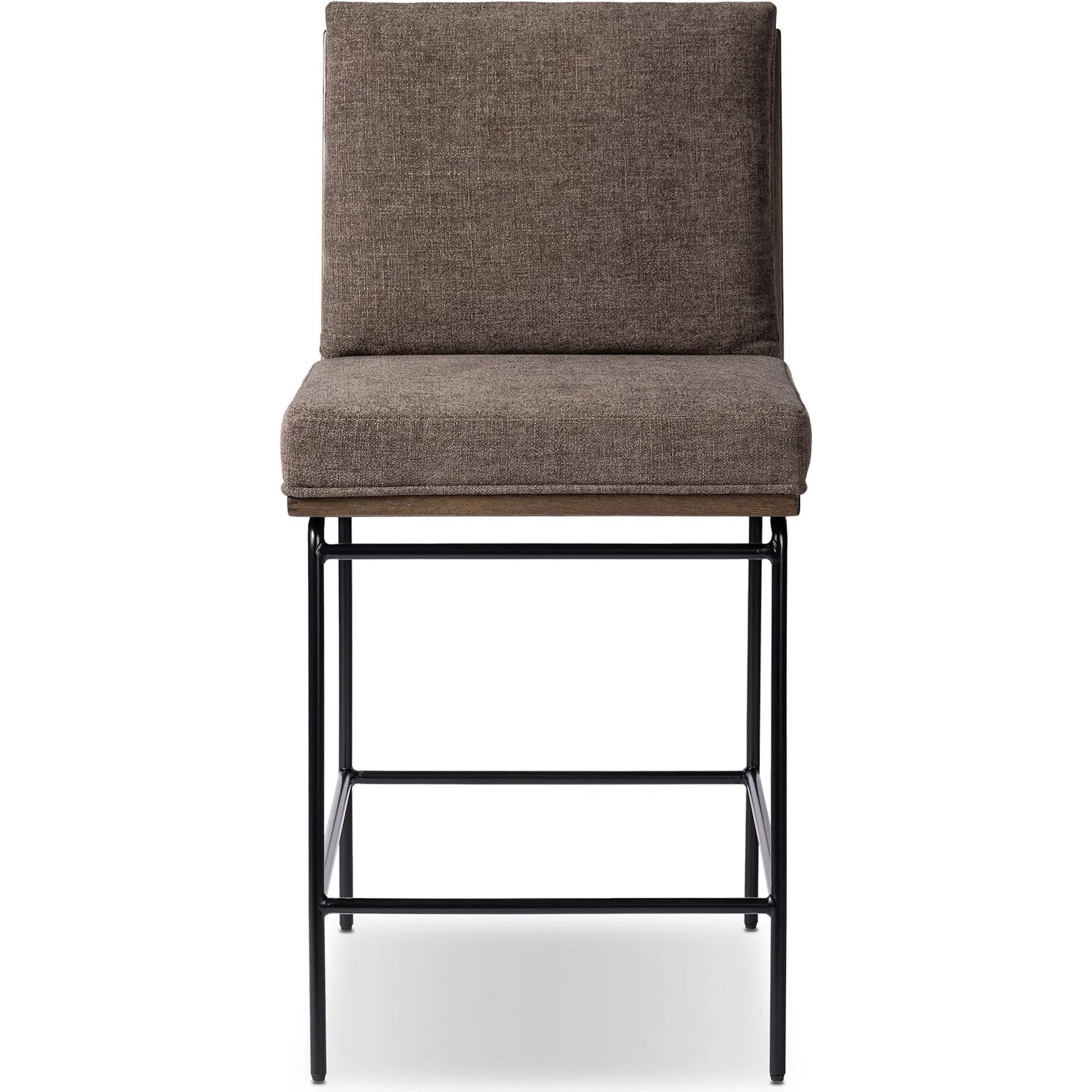 Crete Bar Stool by Four Hands in amber oak, midnight iron. Made from unique in a coastal style.