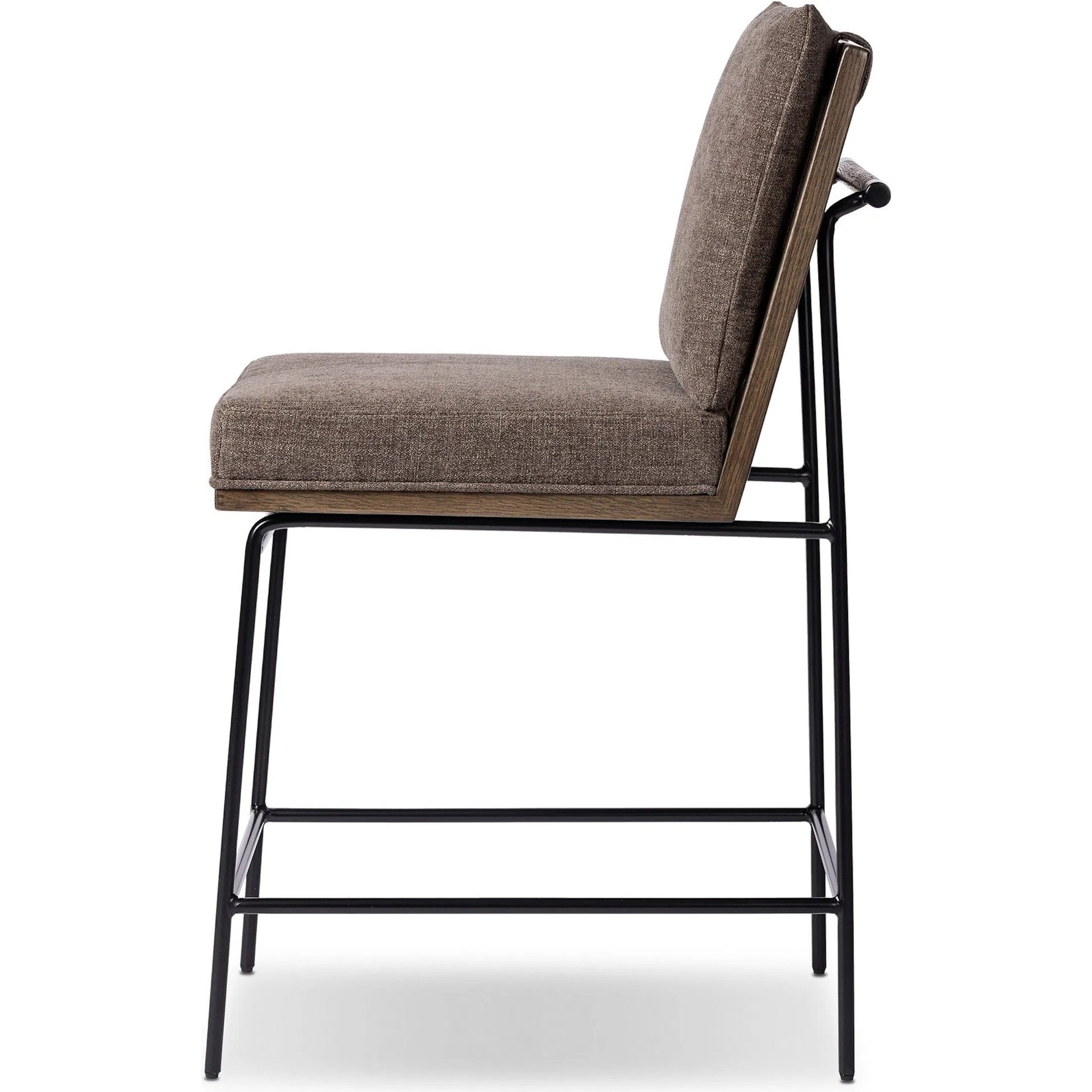 Crete Bar Stool by Four Hands in amber oak, midnight iron. Made from unique in a coastal style.