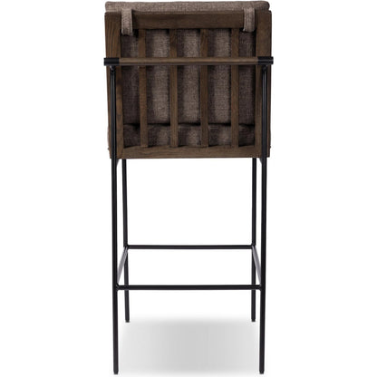 Crete Counter Stool by Four Hands in amber oak, midnight iron. Made from unique in a modern style.
