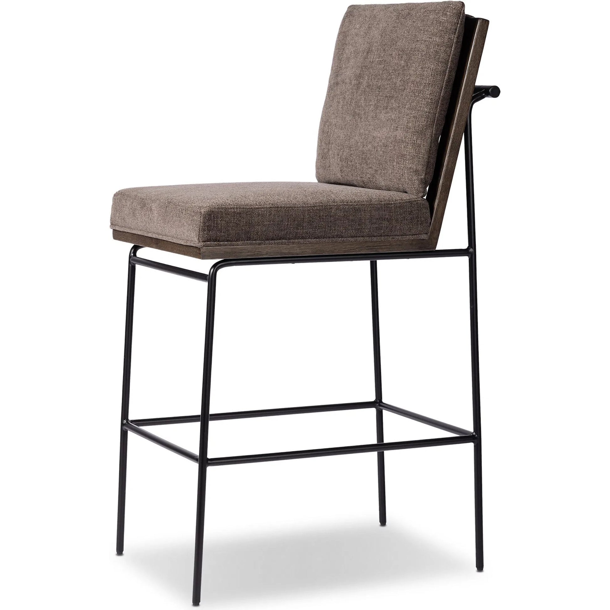 Crete Counter Stool by Four Hands in amber oak, midnight iron. Made from unique in a modern style.