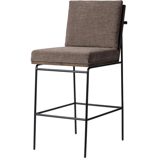 Crete Counter Stool by Four Hands in amber oak, midnight iron. Made from unique in a modern style.