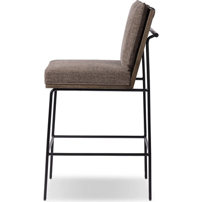 Crete Counter Stool by Four Hands in amber oak, midnight iron. Made from unique in a modern style.