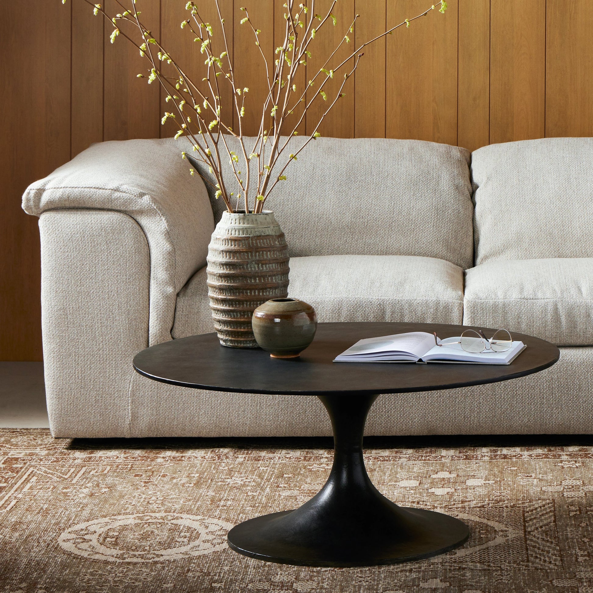 Simone Round Coffee Table by Four Hands. Made from unique in a modern style.