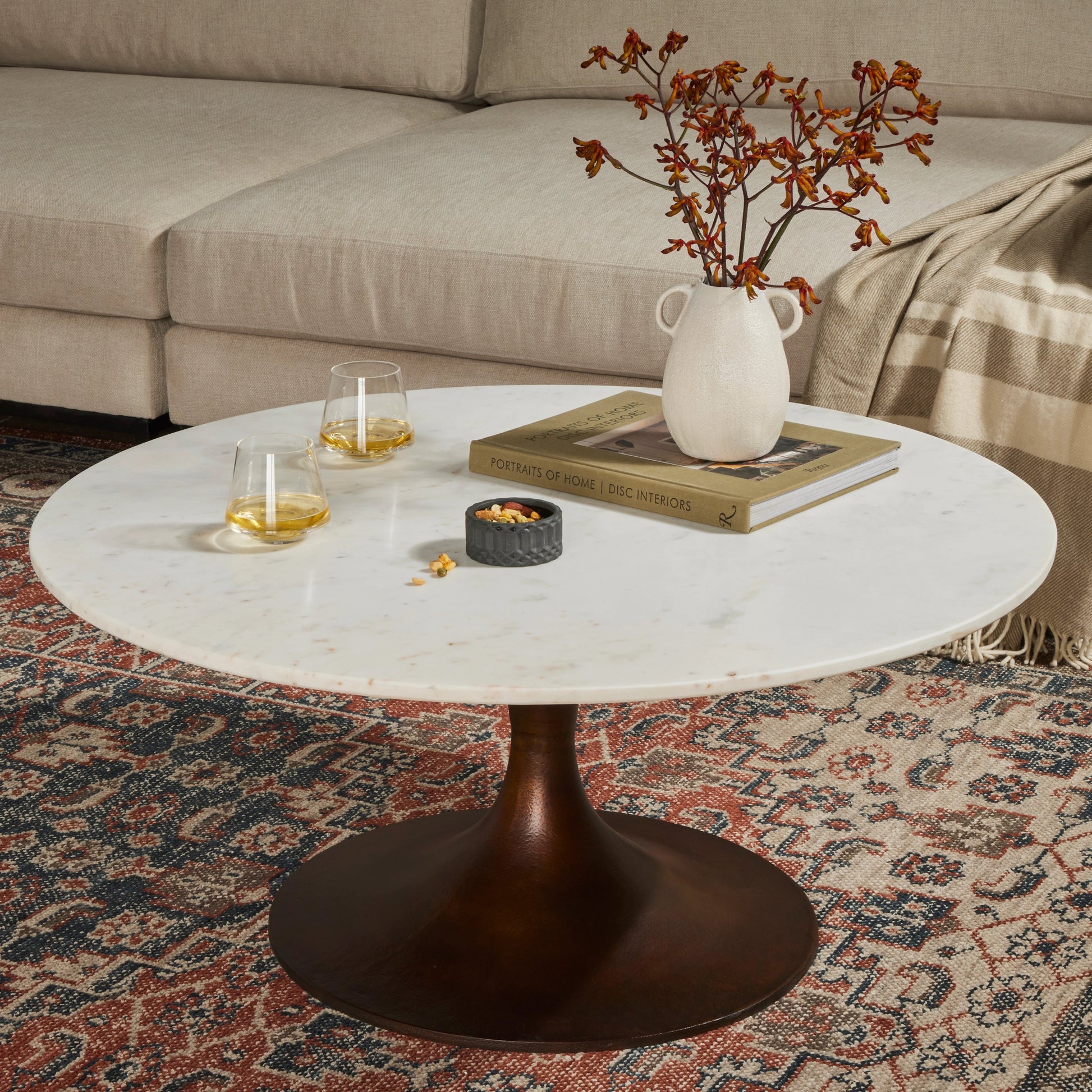 Simone Round Coffee Table by Four Hands. Made from unique in a modern style.