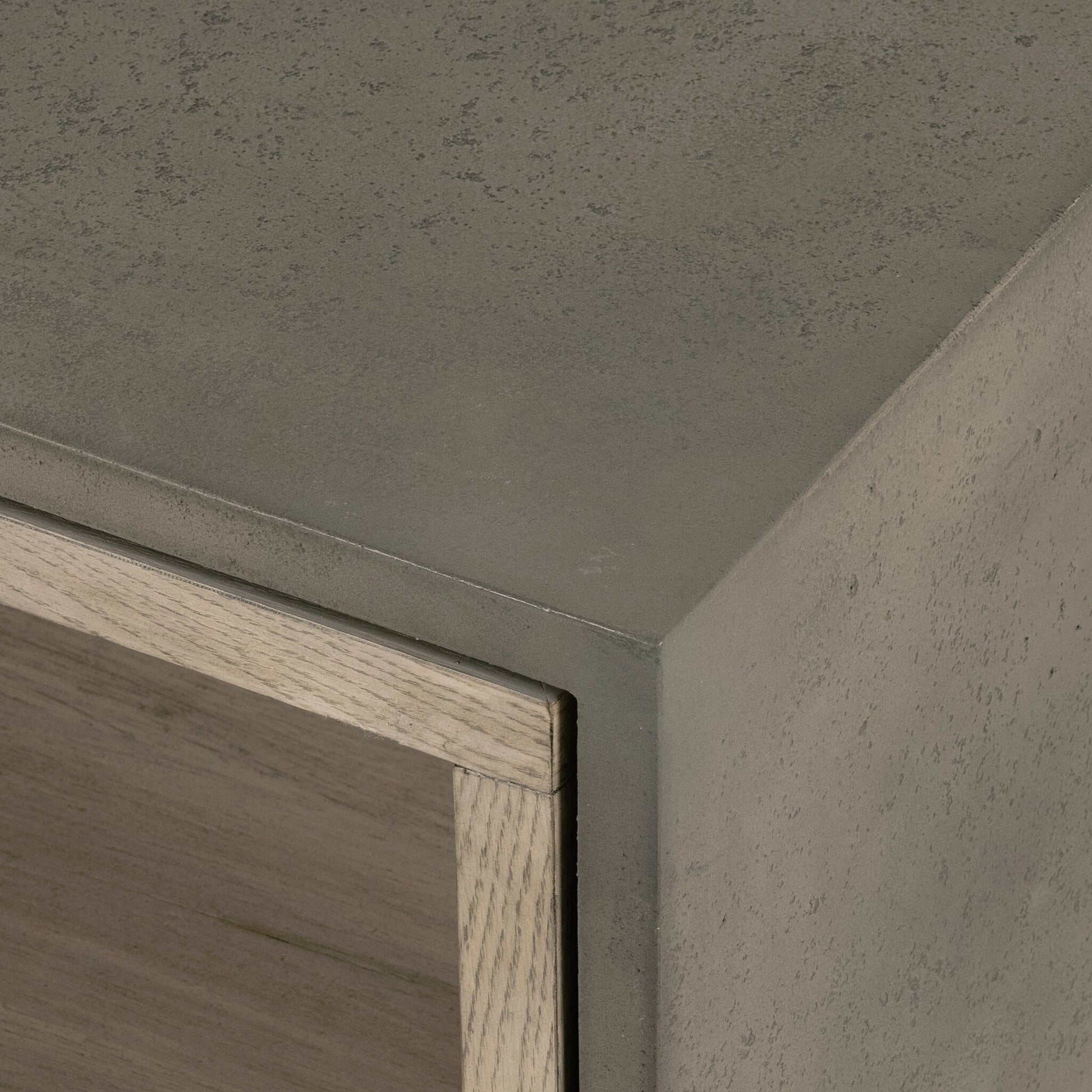 Faro Coffee Table by Four Hands in washed natural veneer, dark grey concrete and washed natural, dark grey. Made from faux concrete, thick oak veneer in a modern style.