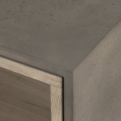 Faro Coffee Table by Four Hands in washed natural veneer, dark grey concrete and washed natural, dark grey. Made from faux concrete, thick oak veneer in a modern style.