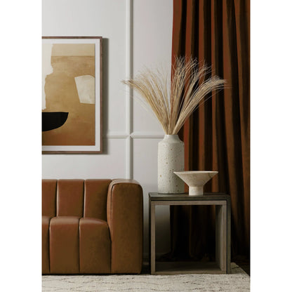 Faro End Table by Four Hands in washed natural veneer, dark grey concrete. Made from faux concrete, thick oak veneer in a modern style.