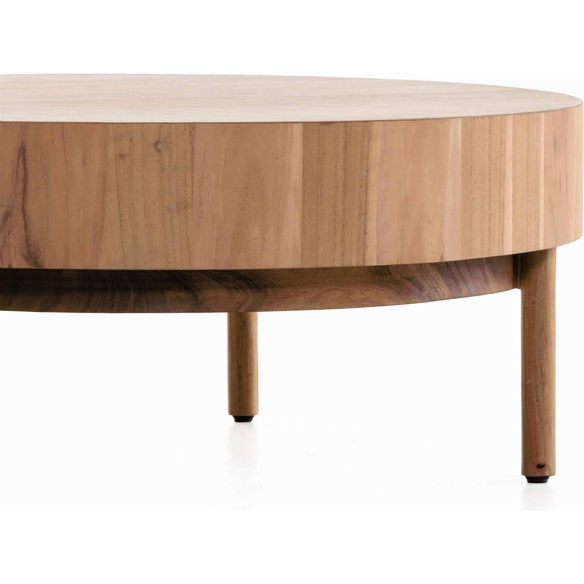 Atmore Coffee Table by Four Hands in natural acacia. Made from solid acacia, thin acacia veneer in a modern style.