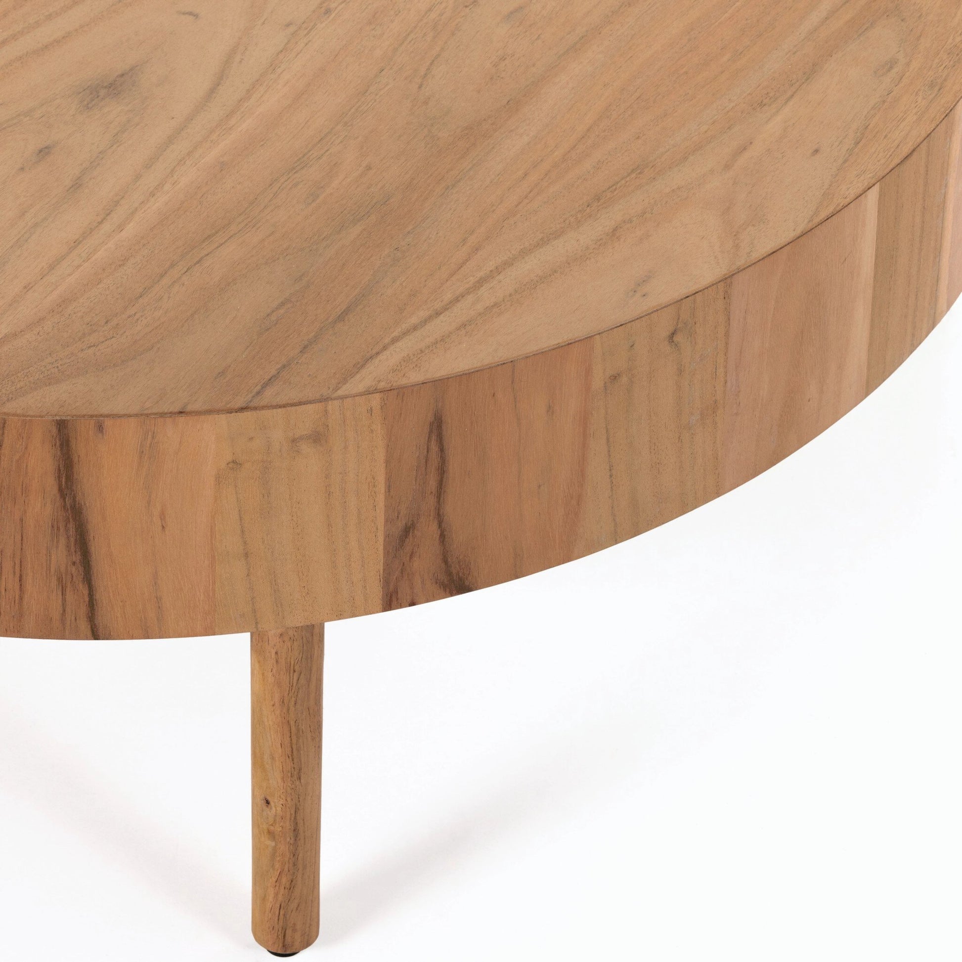 Atmore Coffee Table by Four Hands in natural acacia. Made from solid acacia, thin acacia veneer in a modern style.