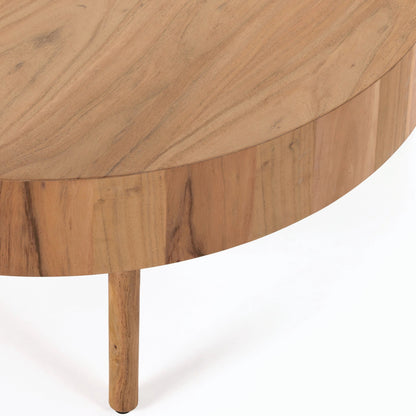 Atmore Coffee Table by Four Hands in natural acacia. Made from solid acacia, thin acacia veneer in a modern style.
