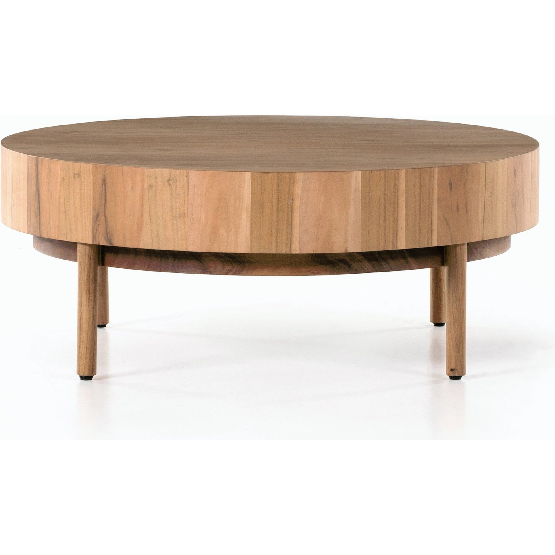Atmore Coffee Table by Four Hands in natural acacia. Made from solid acacia, thin acacia veneer in a modern style.