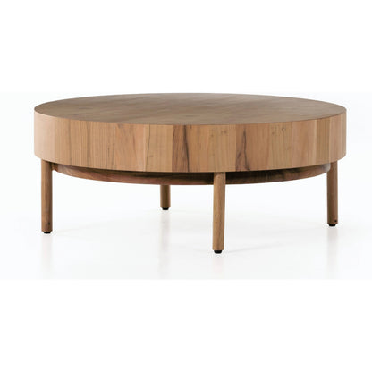 Atmore Coffee Table by Four Hands in natural acacia. Made from solid acacia, thin acacia veneer in a modern style.