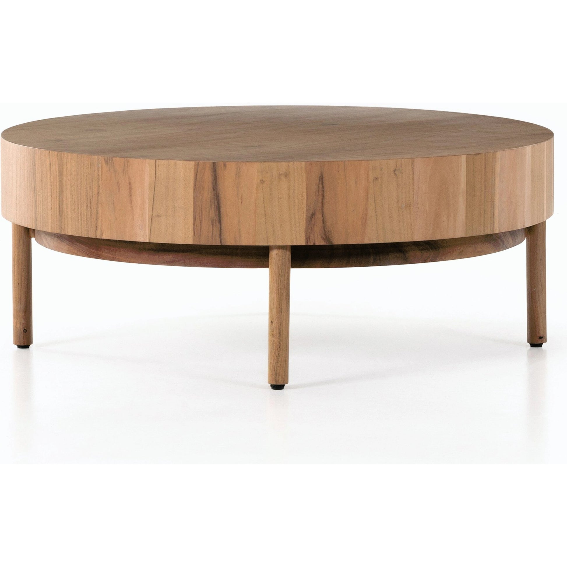 Atmore Coffee Table by Four Hands in natural acacia. Made from solid acacia, thin acacia veneer in a modern style.