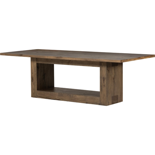 Perrin Dining Table by Four Hands in rustic fawn veneer and rustic fawn. Made from thick oak veneer in a modern style.