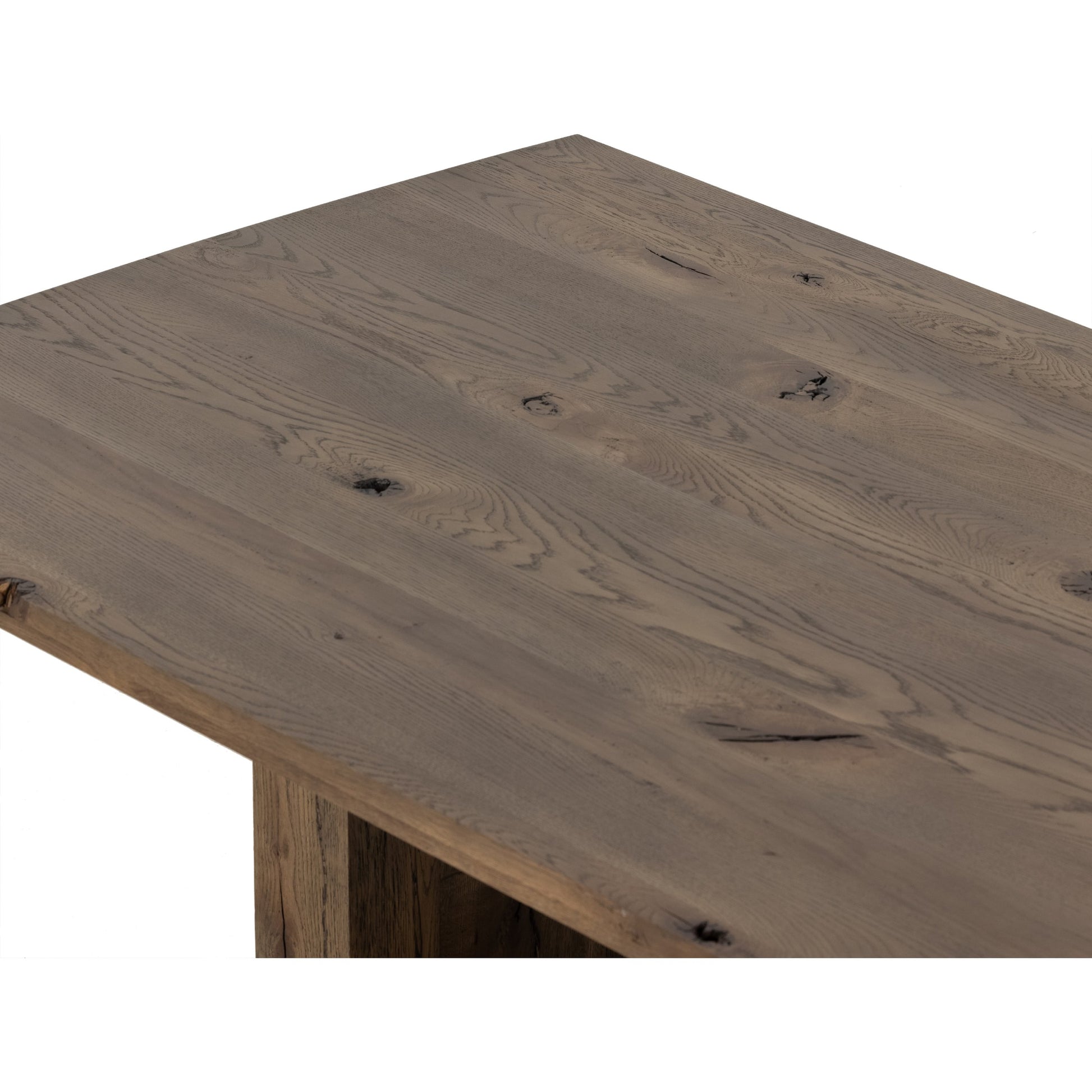 Perrin Dining Table by Four Hands in rustic fawn veneer and rustic fawn. Made from thick oak veneer in a modern style.