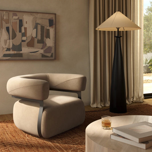 Gareth Swivel Chair by Four Hands in carbon ebony. Made from unique in a modern style.