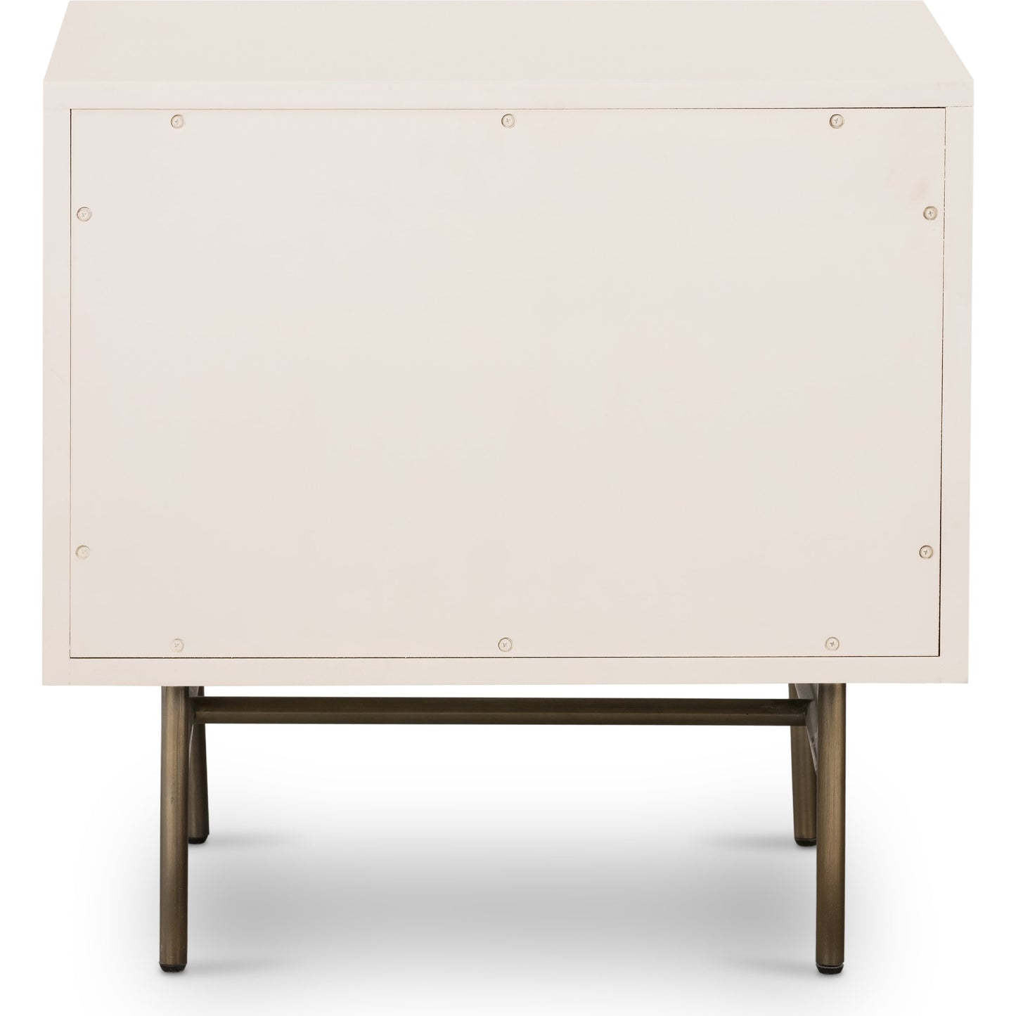 006 SI-1799797 | Additional Silo | Luella Nightstand by Four Hands in matte alabaster, light natural cane. Made from engineered hardwood, cane, stainless steel in a modern style.