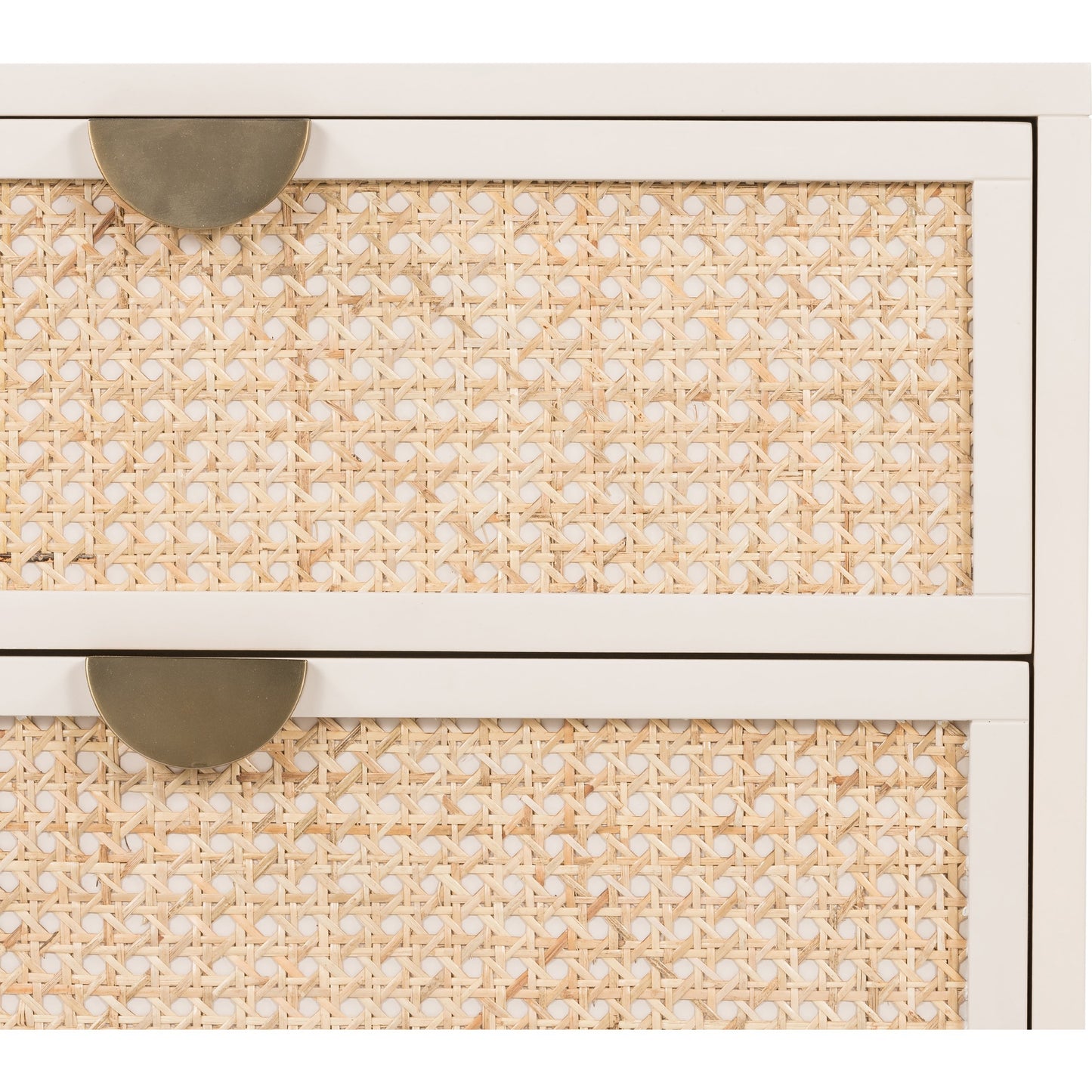 002 SI-1799797 | Additional Silo | Luella Nightstand by Four Hands in matte alabaster, light natural cane. Made from engineered hardwood, cane, stainless steel in a modern style.