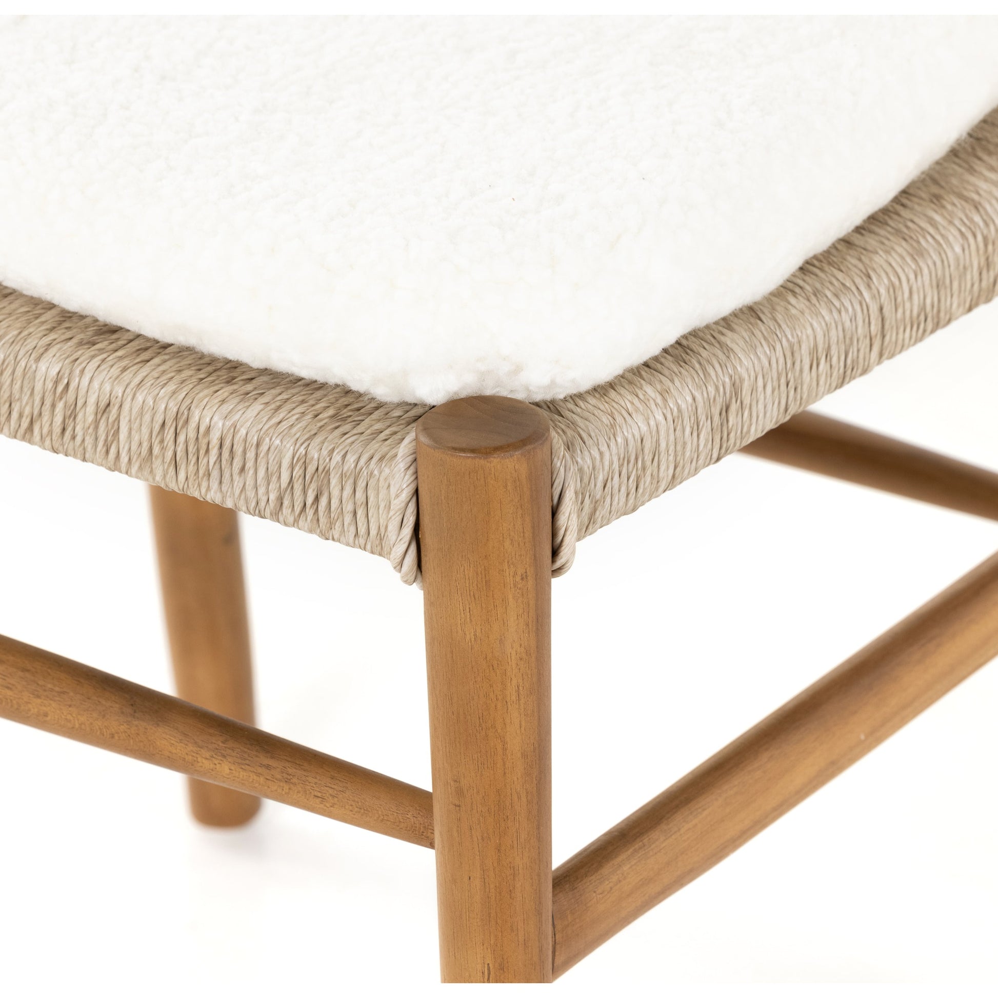 Muestra Dining Chair by Four Hands. Made from solid teak, 100% polyethylene in a coastal style.
