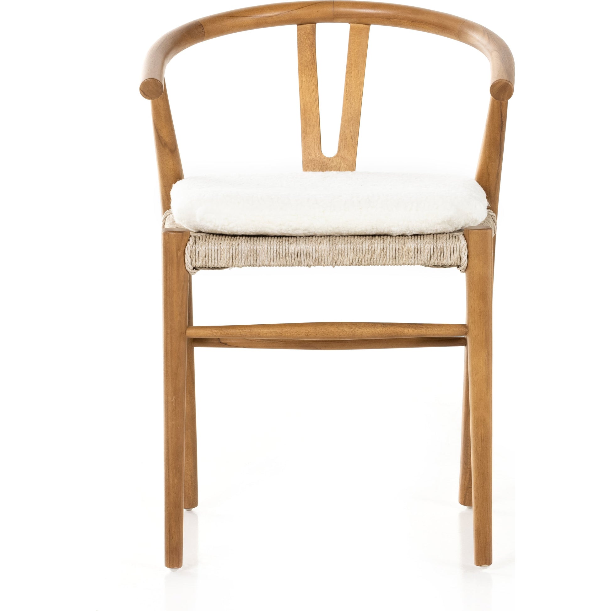 Muestra Dining Chair by Four Hands. Made from solid teak, 100% polyethylene in a coastal style.