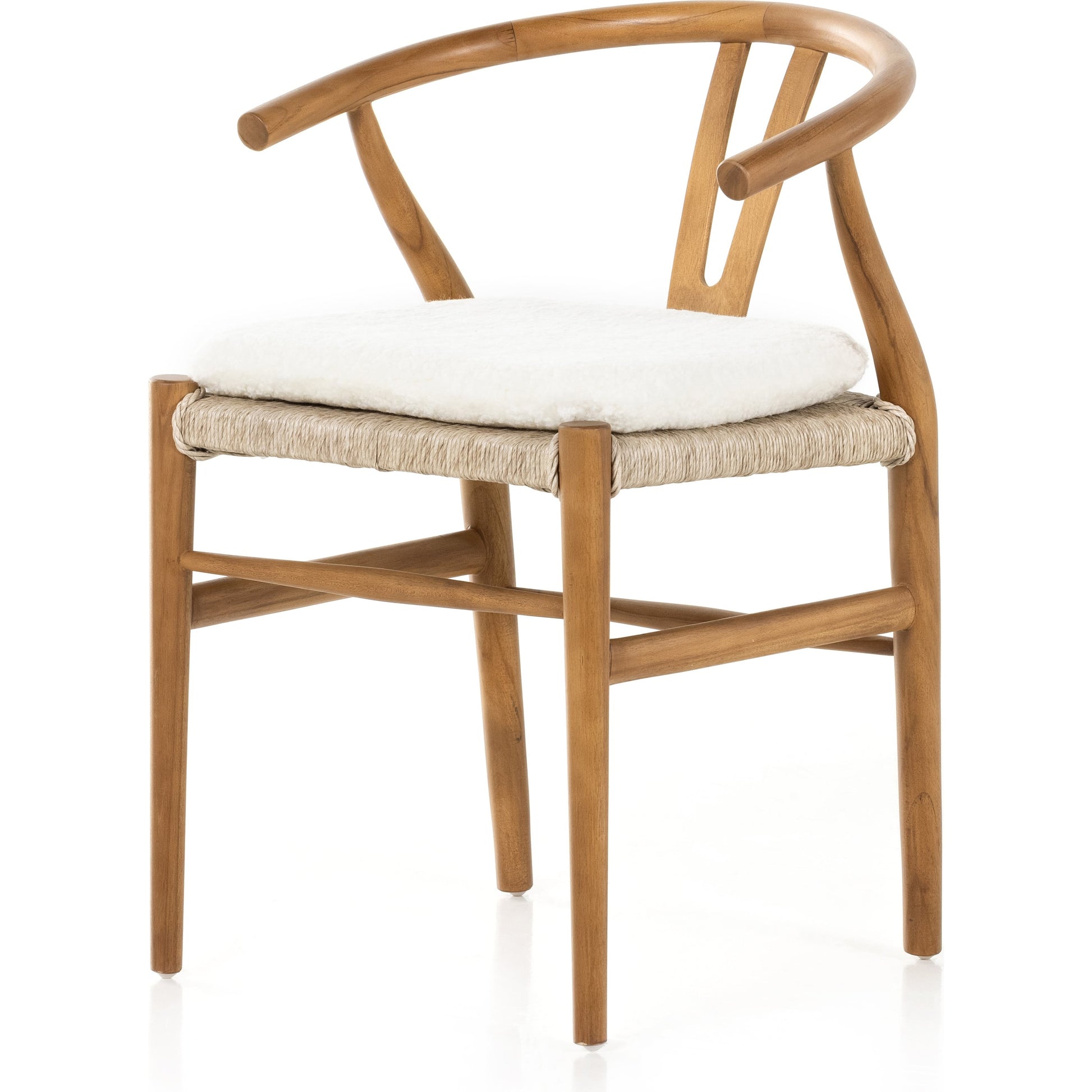 Muestra Dining Chair by Four Hands. Made from solid teak, 100% polyethylene in a coastal style.