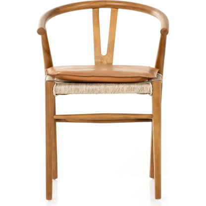 Muestra Dining Chair by Four Hands. Made from solid teak, 100% polyethylene in a coastal style.