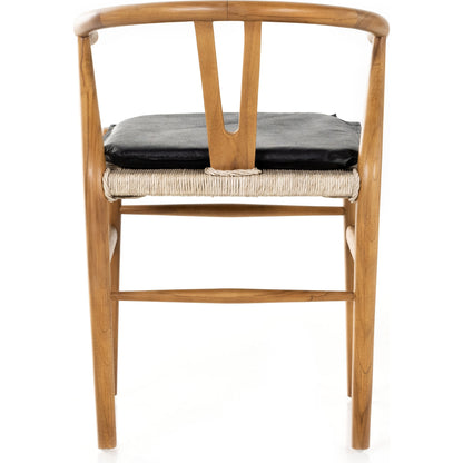 Muestra Dining Chair by Four Hands. Made from solid teak, 100% polyethylene in a coastal style.